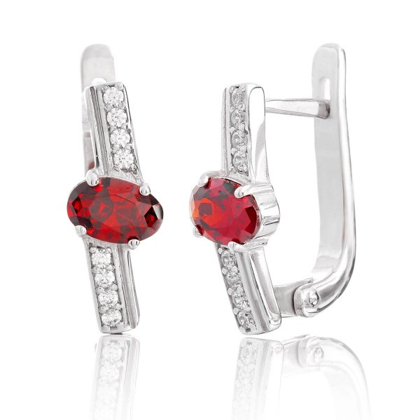 

Серебряные серьги Silver925 с цирконием гранатовым 2,88 гр