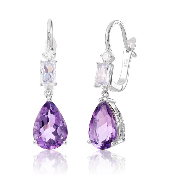 

Серебряные серьги Silvet925 с аметистом 6,49 гр