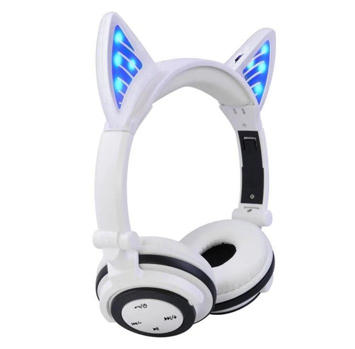 

Светящиеся Bluetooth наушники с кошачьими ушками M+ BL107 White