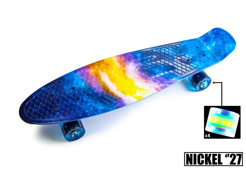 

Скейтборд Пенни борд Penny Board NICKEL 27 " FISH UNIVERSE Светящиеся колеса (SD 776052827)