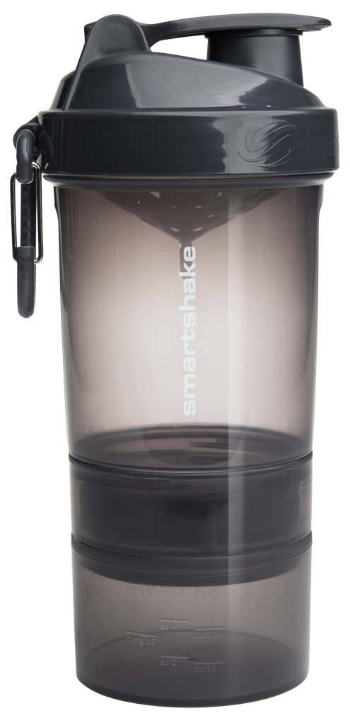 SMARTSHAKE 20OZ JAY Cutler Shaker Cup Bottle Clear Black 3 in 1