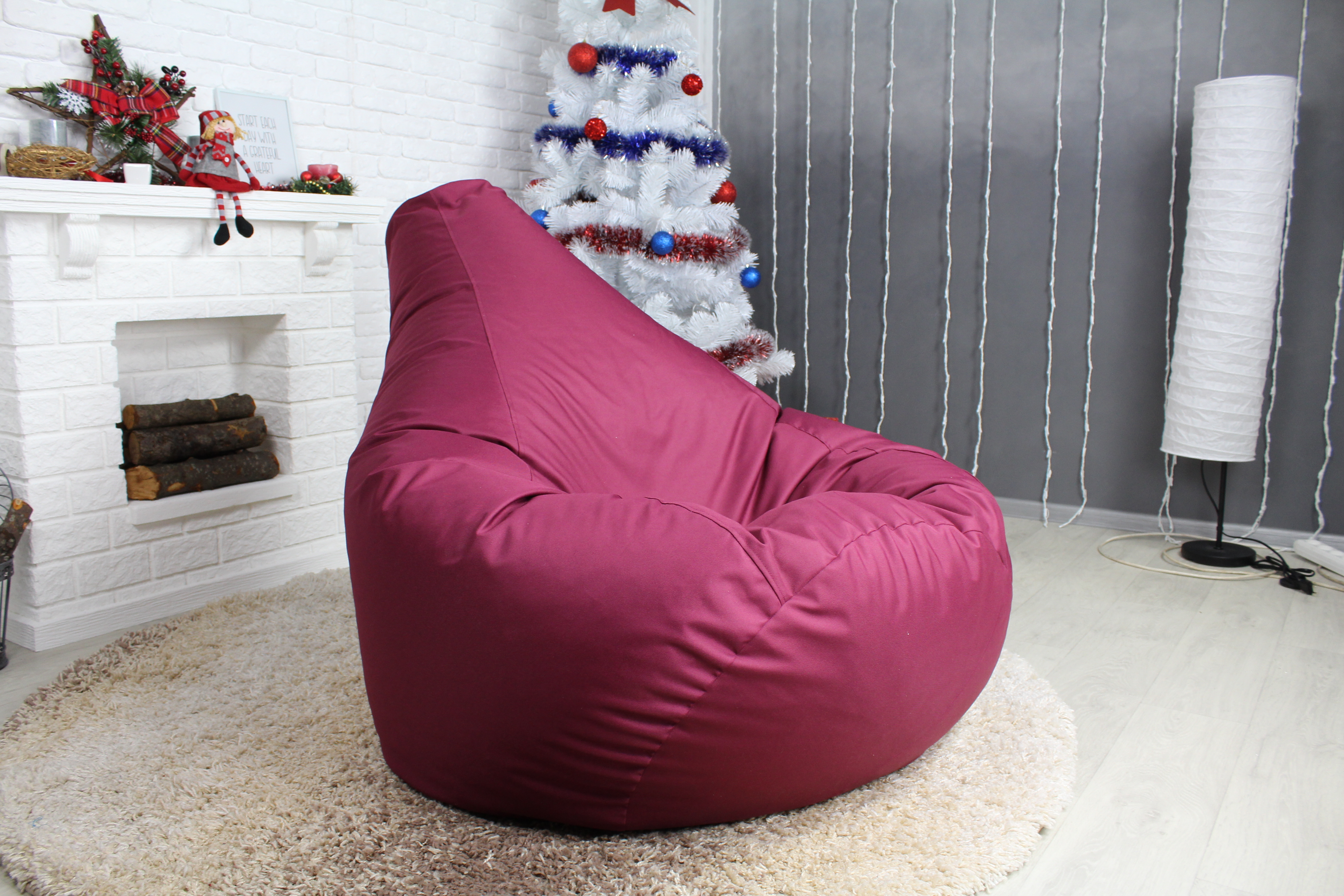 

Кресло-мешок Frameless Furniture Груша XL 100x140 Оксфорд 600 Бордовое -177 (BM-1168)