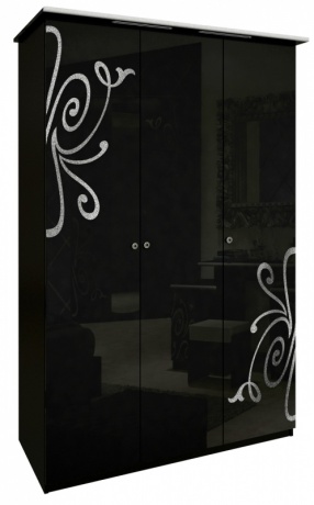 

Шкаф MiroMark Богема 3Д 139х212,5х63 черный глянец