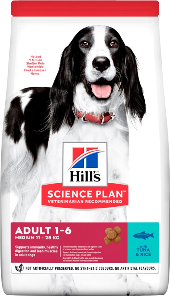 

Сухой корм для собак средних пород Hill's Science Plan Adult Medium Tuna & Rice с тунцом и рисом - 2.5 кг (604279) (52742025599)