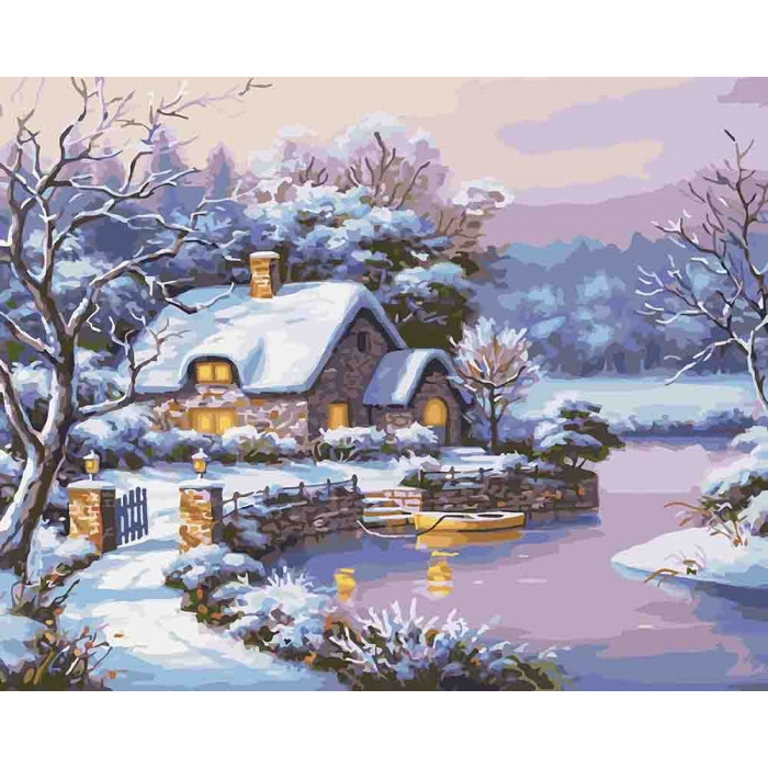 

Картина по номерам. Сільський пейзаж "Казкова зима" 40*50см (КНО2248)