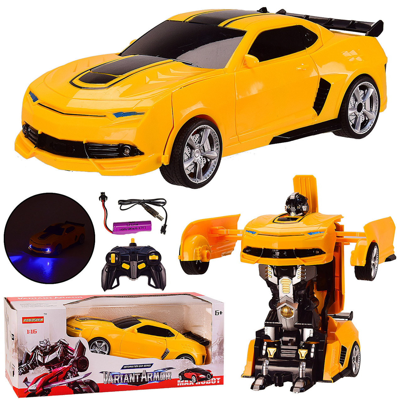 

Р.У трансформер аккум. батар,свет,звук, 1:16, USB, в кор.38*14.5*15.5 см, 27.5*12*8.5см /24-2/ (AT288RY)