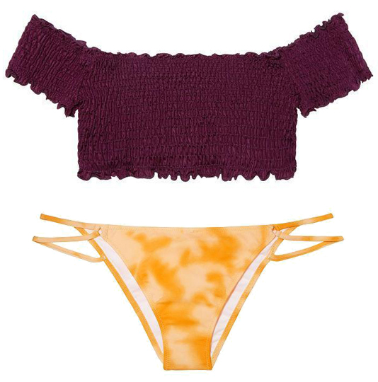 

Раздельный купальник женский Victoria's Secret 253899314 S Бургунди/Желтый