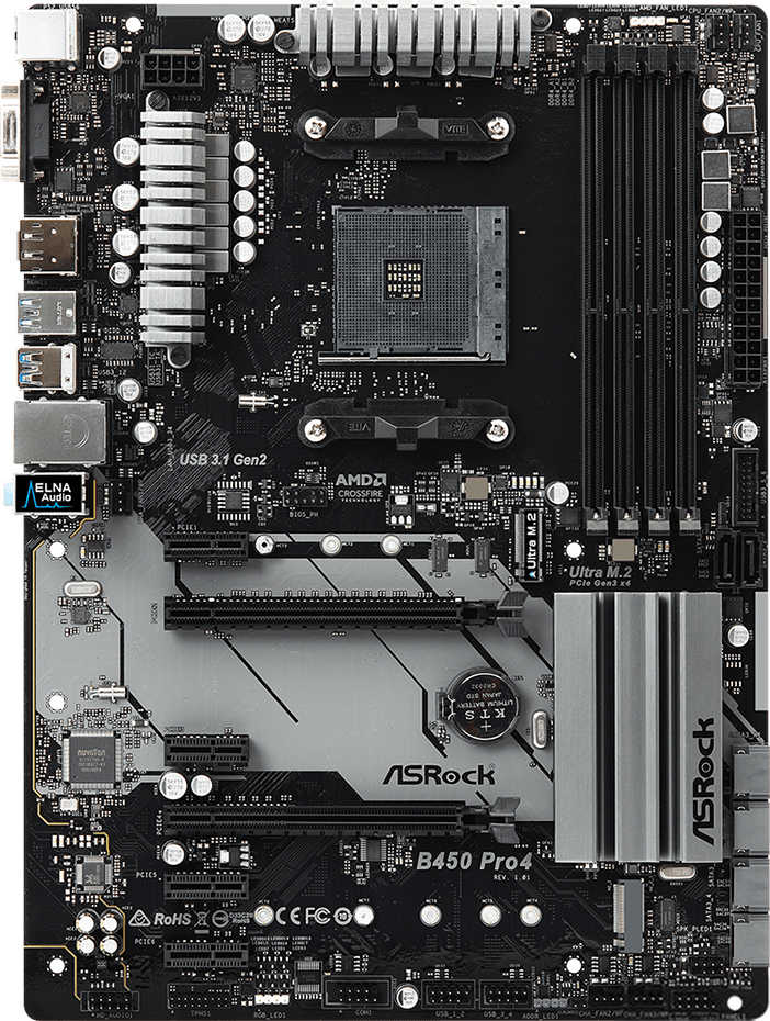 

Материнская плата ASRock B450 Pro4 (sAM4, AMD B450, PCI-Ex16)