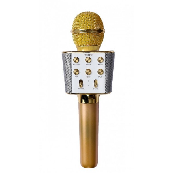 

Микрофон караоке беспроводной Wster WS-1688 Gold (RZ549)