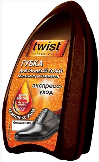 

Губка большая для обуви из гладкой кожи бесцветная Casual Care Twist