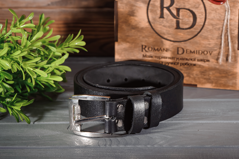 

Ремeнь кожаный Rd Mod23b Черный 150 см + аппретура