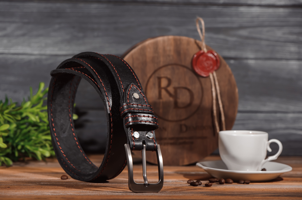 

Ремeнь кожаный Rd Mod26bn4 Черный 130 см + аппретура