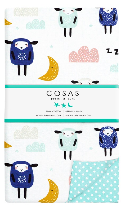 

Пододеяльник Cosas Sheep Sleep White Mint 155х215