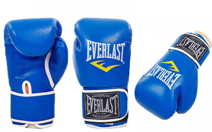 

Боксерские перчатки Everlast на липучке 12 унций Синие