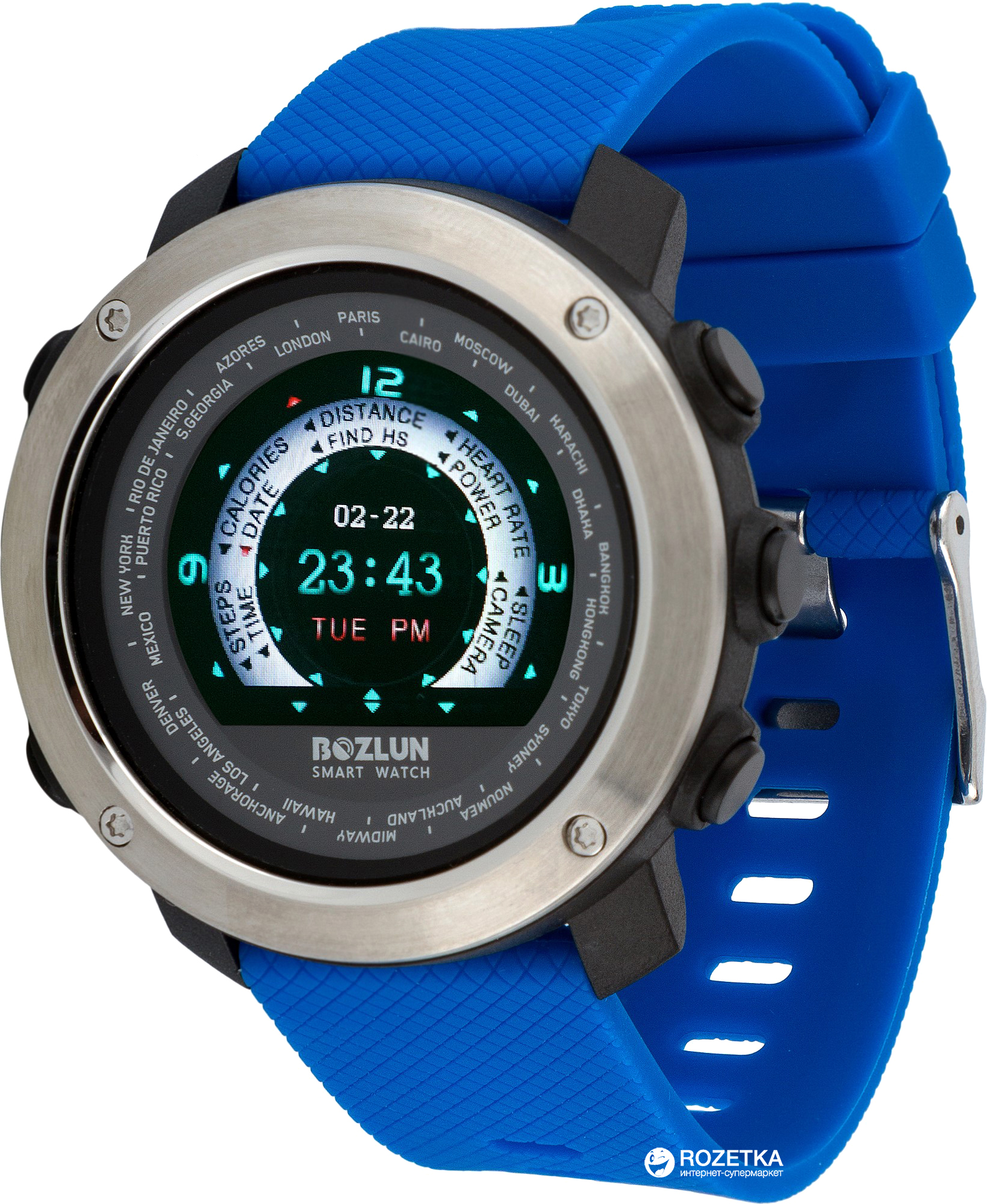 Акція на Смарт-часы Atrix Bozlun X30 GPS Track Steel-Blue (ABX30stlbl) від Rozetka UA