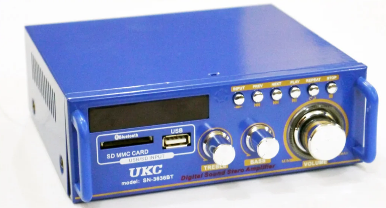 

Усилитель мощности звука с Bluetooth и радио UKC SN-3636BT Blue