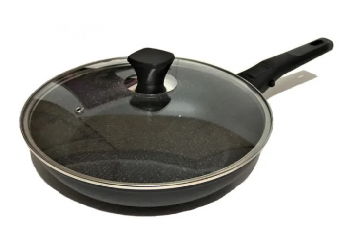

Сковорода с мраморным покрытием и стеклянной крышкой Benson BN-558 26 см Black