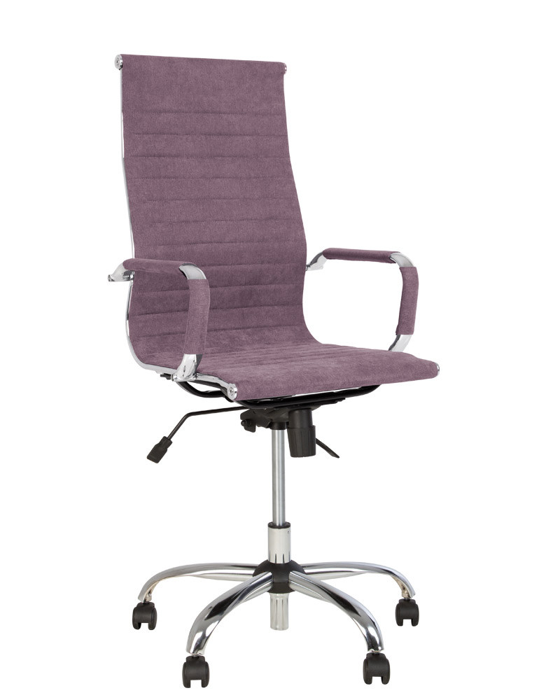 

Офисное кресло для кабинета SLIM HB Tilt CHR68 механизм Tilt, хромированная база, высокая спинка, обивка ткань SORO-65 Новый стиль Сиреневый