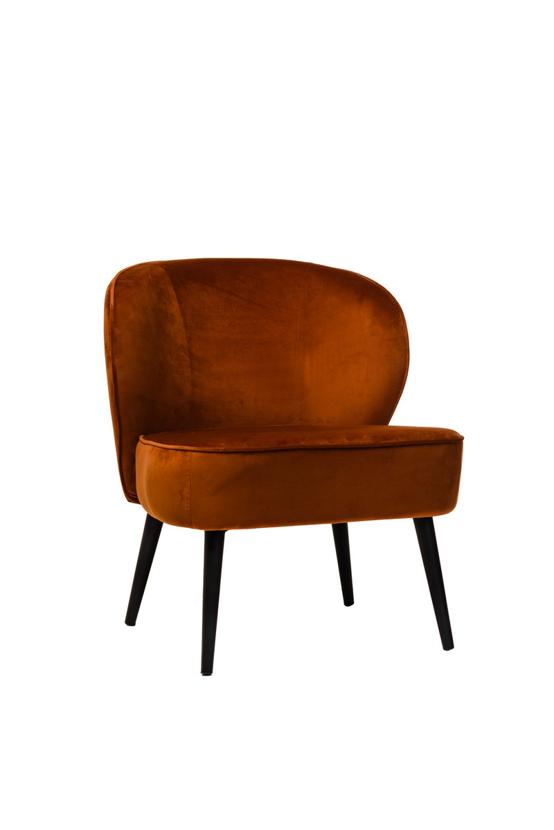 

Кресло в гостиную, в спальню Фабио металл крашеный черный / ткань вельвет Vetro Mebel цвет Медный