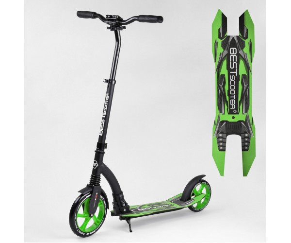 

Самокат двухколесный Best Scooter, 1 амортизатор, зажим руля, 52266, зеленый