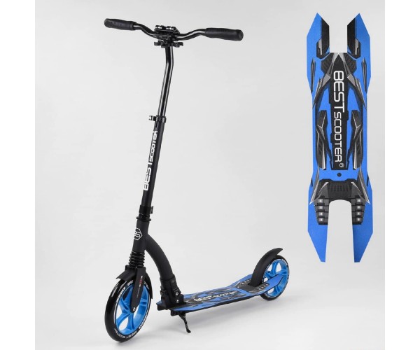 

Самокат двухколесный Best Scooter, 1 амортизатор, зажим руля, 54664, Синий