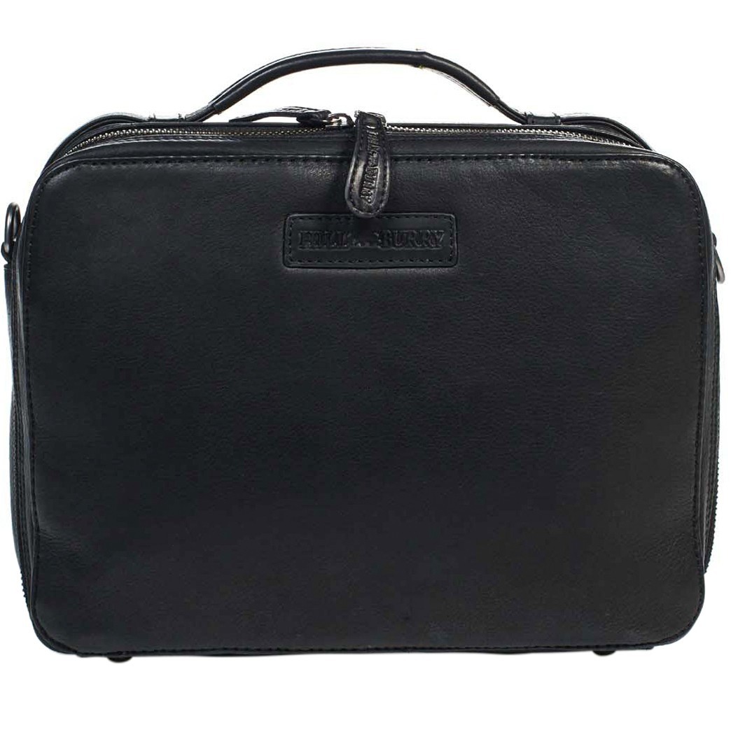 

Классическая сумка мужская кожаная Hill Burry 4028_black черный