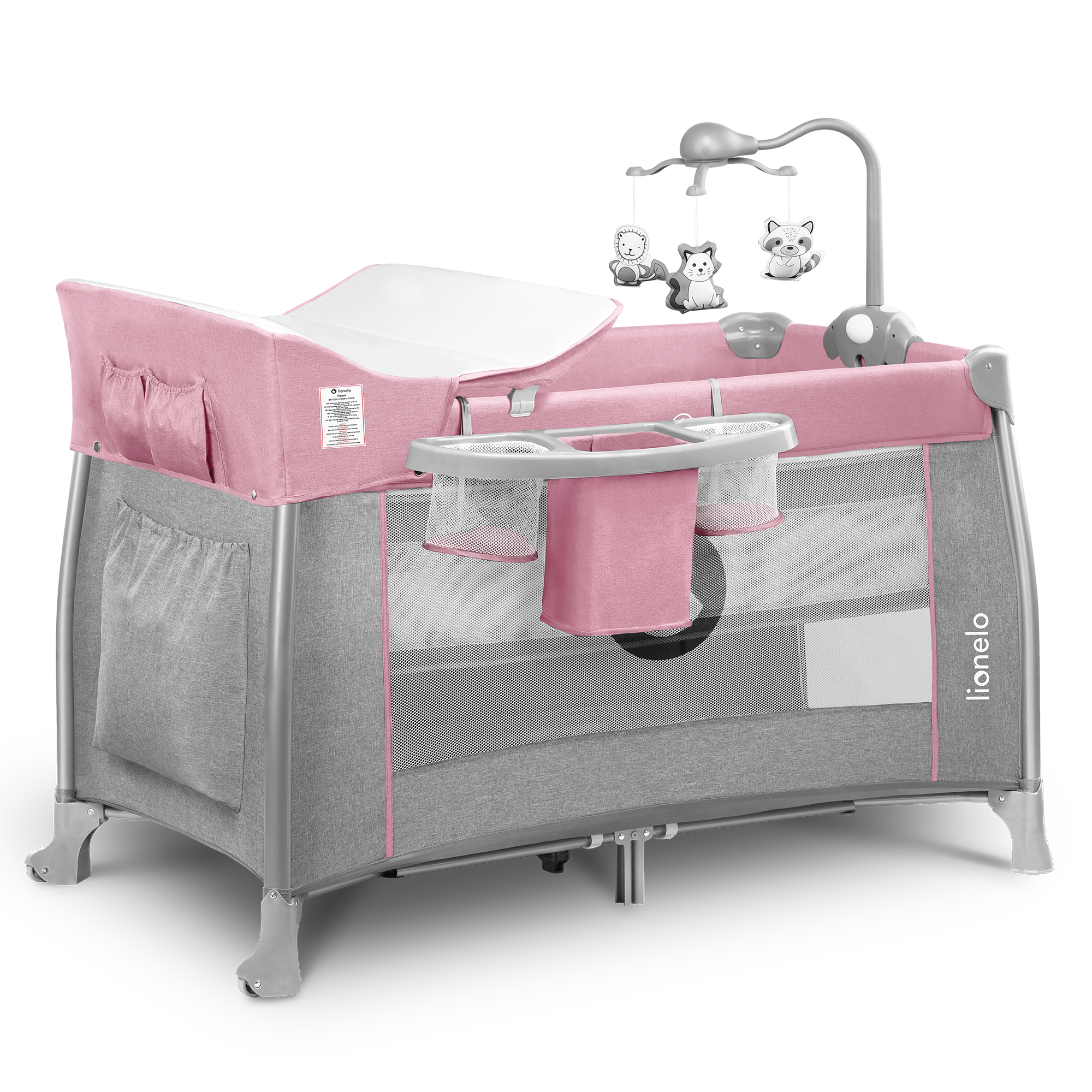 

Кроватка-манеж THOMI PINK BABY Lionelo 125x68x79 см 000148586