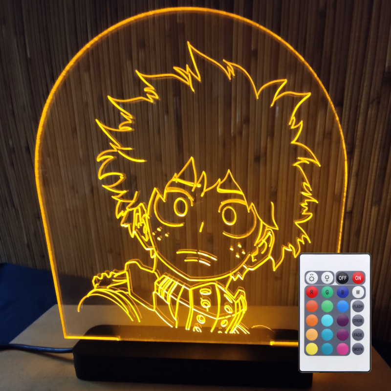 

Светильник-ночник 3d с пультом 16 цветов Изуку Мидория (Izuku Midoriya) AVA-043