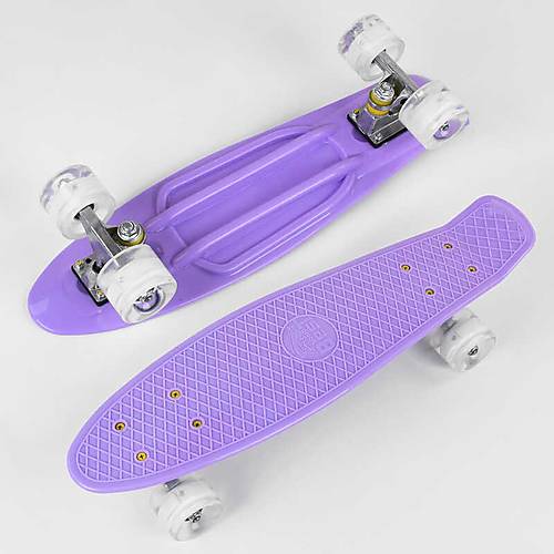 

Скейт Пенни борд доска 55см, колёса PU со светом, сиреневый Best Board (6502)