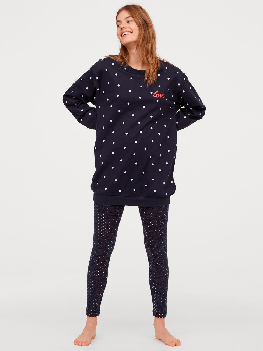 

Леггинсы пижамные H&M 0769814-0 S Темно-синие