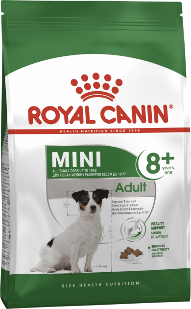 

Сухой корм для собак малых пород Royal Canin MINI ADULT 8+ для собак старше 8 лет (800 г)