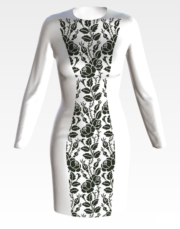 

Заготовка жіночої сукні – вишиванки для вишивки бісером і нитками Барвиста Вишиванка Троянди. Орнамент (ПЛ178дБнннн)