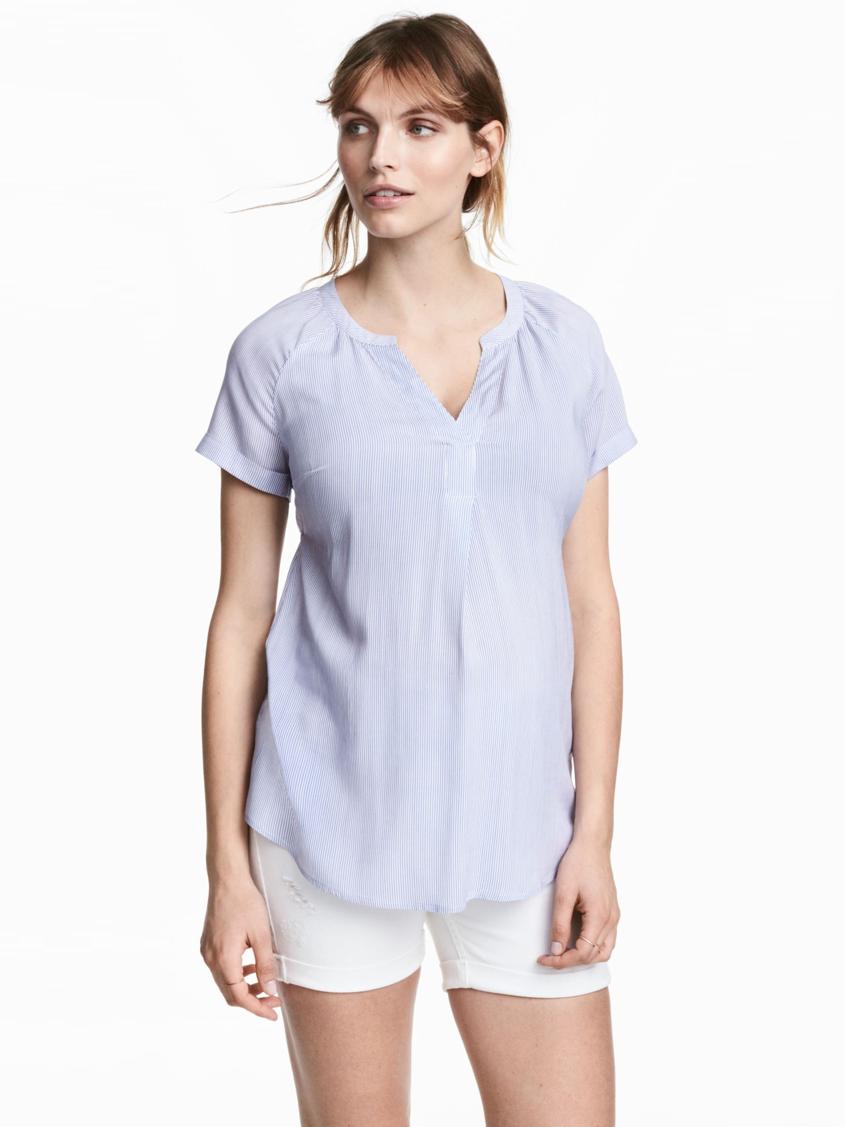 

Блузка для беременных H&M 3936765RP11 XL Белая с голубым