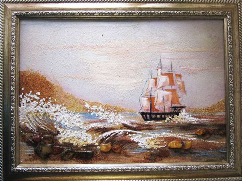 

Картина из янтаря 30 * 20 см Паруса KD008771