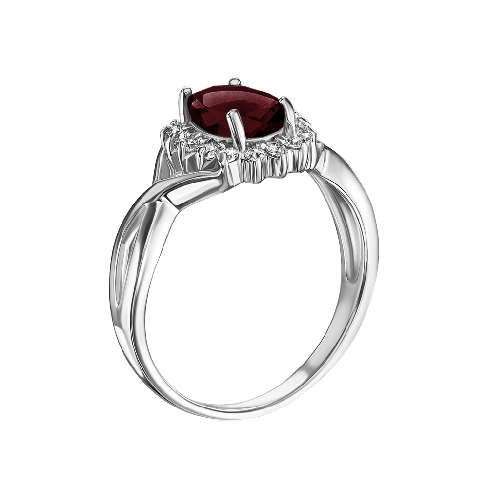 

Серебряное кольцо с гранатом и фианитами 000117816 16.5 размера
