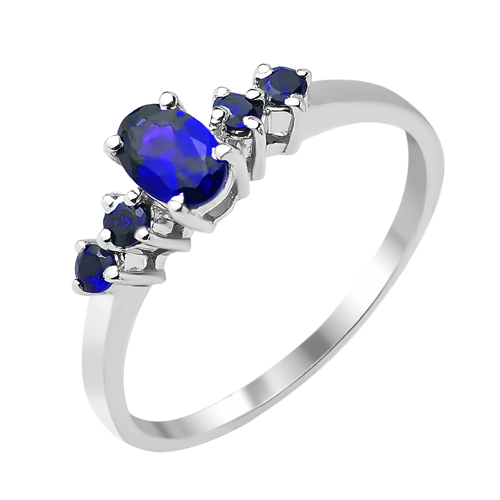 

Серебряное кольцо с сапфирами 000132340 17.5 размера