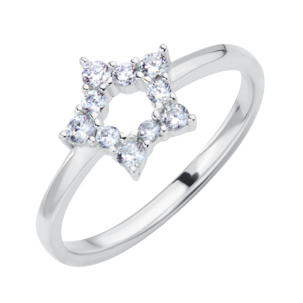

Серебряное кольцо с фианитами 000116341 17.5 размера