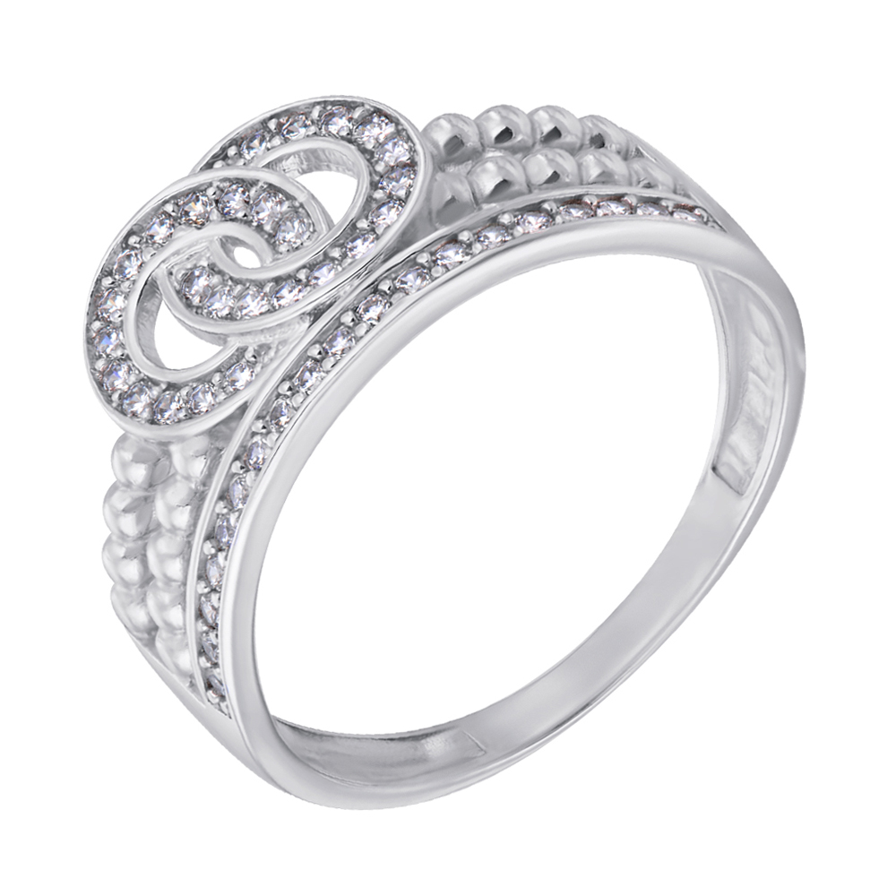 

Серебряное двойное кольцо с фианитами 000113296 17 размера
