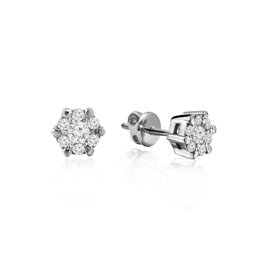

Серьги Qzsilver (902-00596) Серебро Белый Фианит белый
