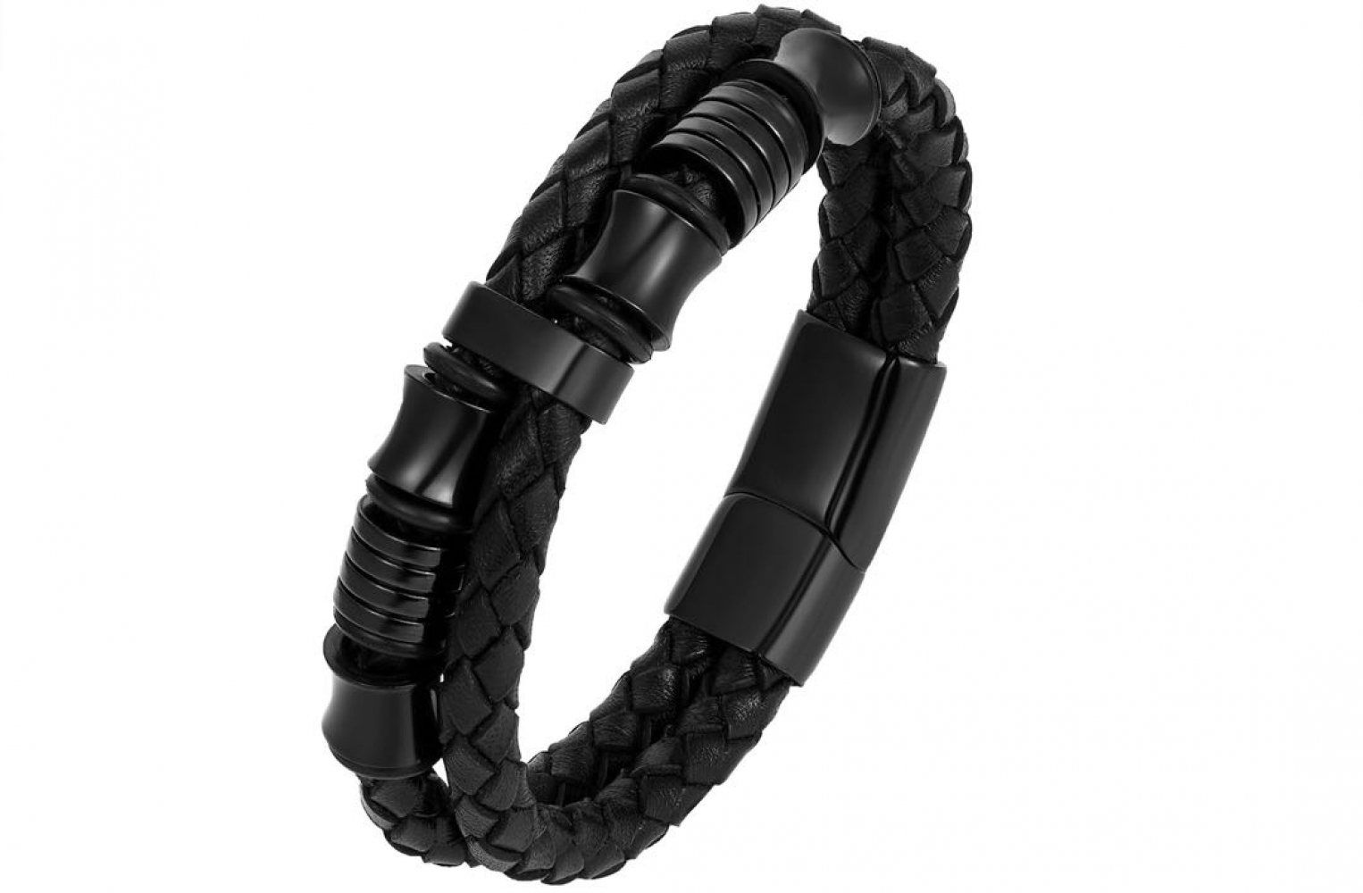

Браслет Мужской Kaylo Power Black из натуральной кожи 20,5 см (vs-906)