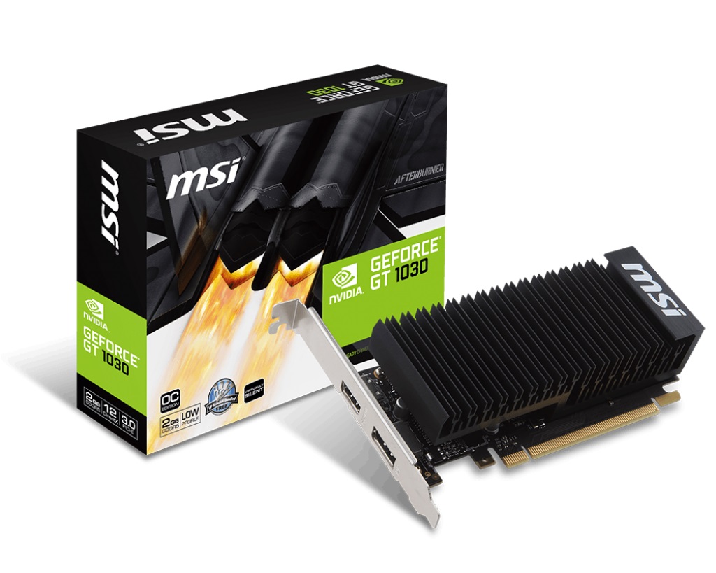 

Видеокарта GF GT 1030 2GB GDDR5 Low Profile OC MSI (GeForce GT 1030 2GH LP OC)