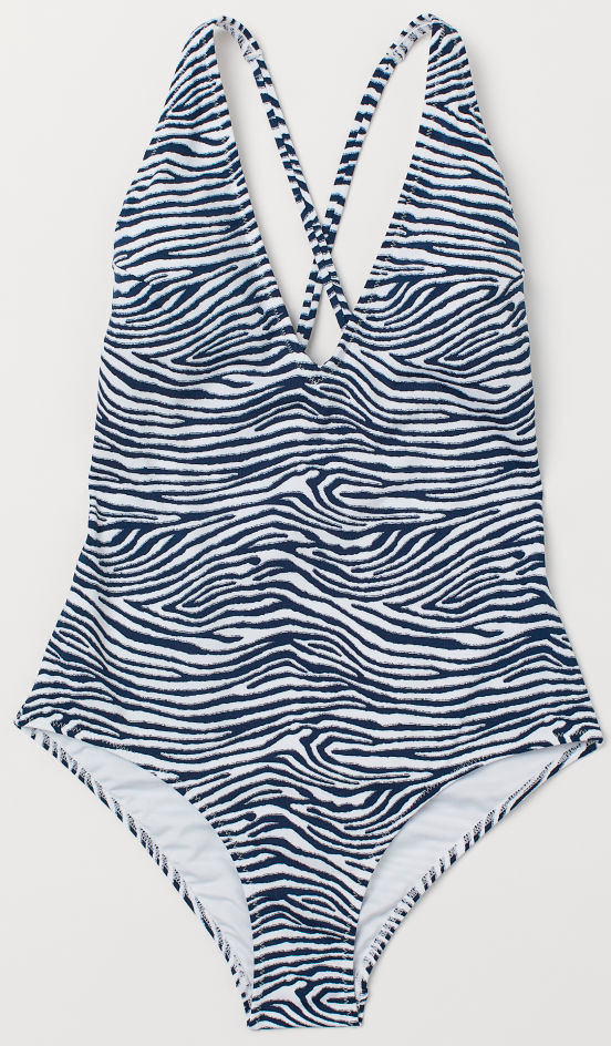 

Купальник H&M 0742933 42 Синий с белым