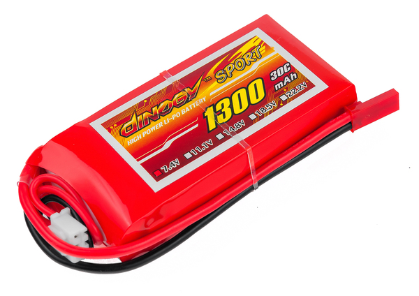 

Аккумулятор Dinogy Sport Li-Po 1300mAh 7.4V 2S 30C JST