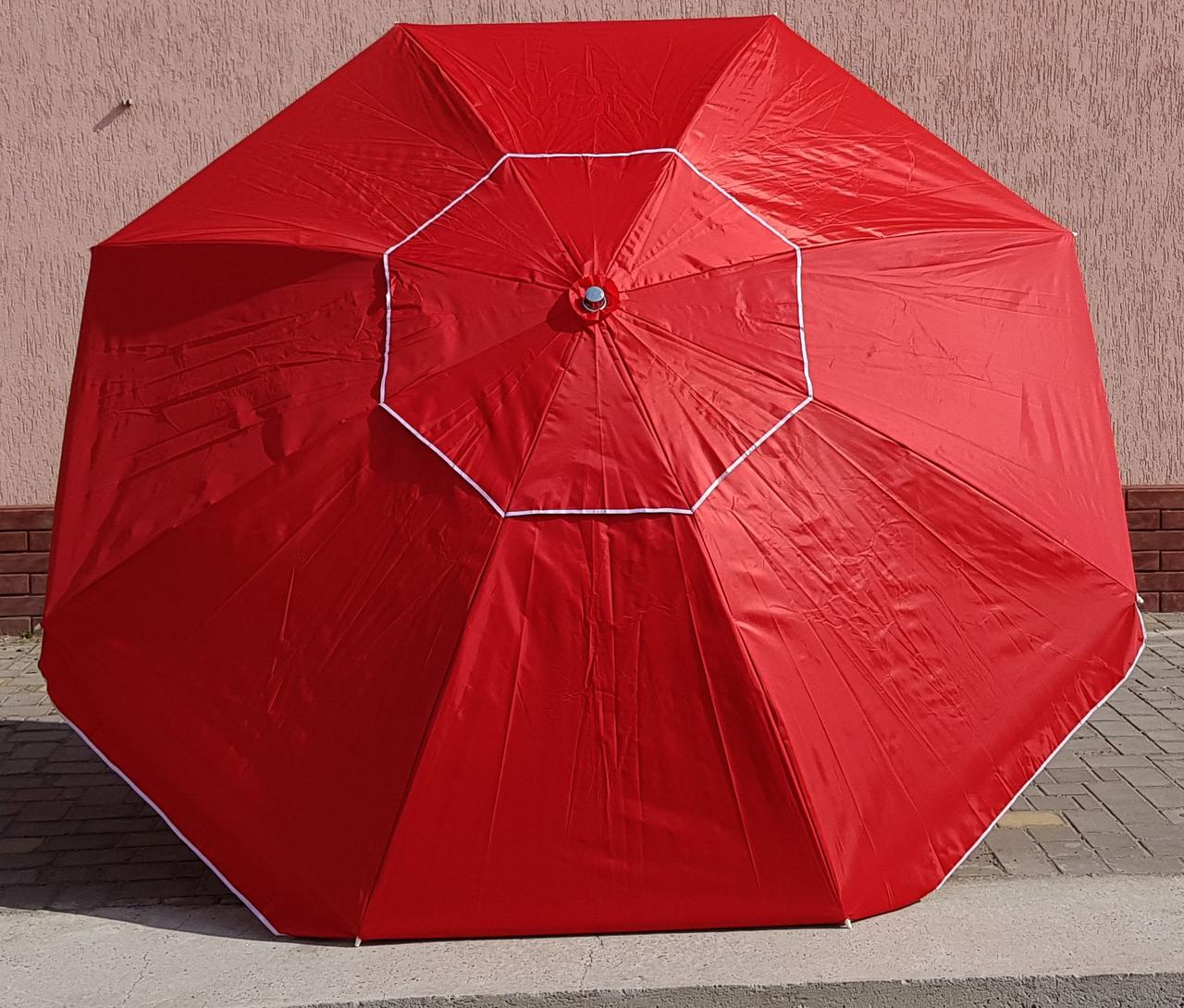 

Зонт садовый торговый Sansan umbrella 089W красный круглый 2,8 метра