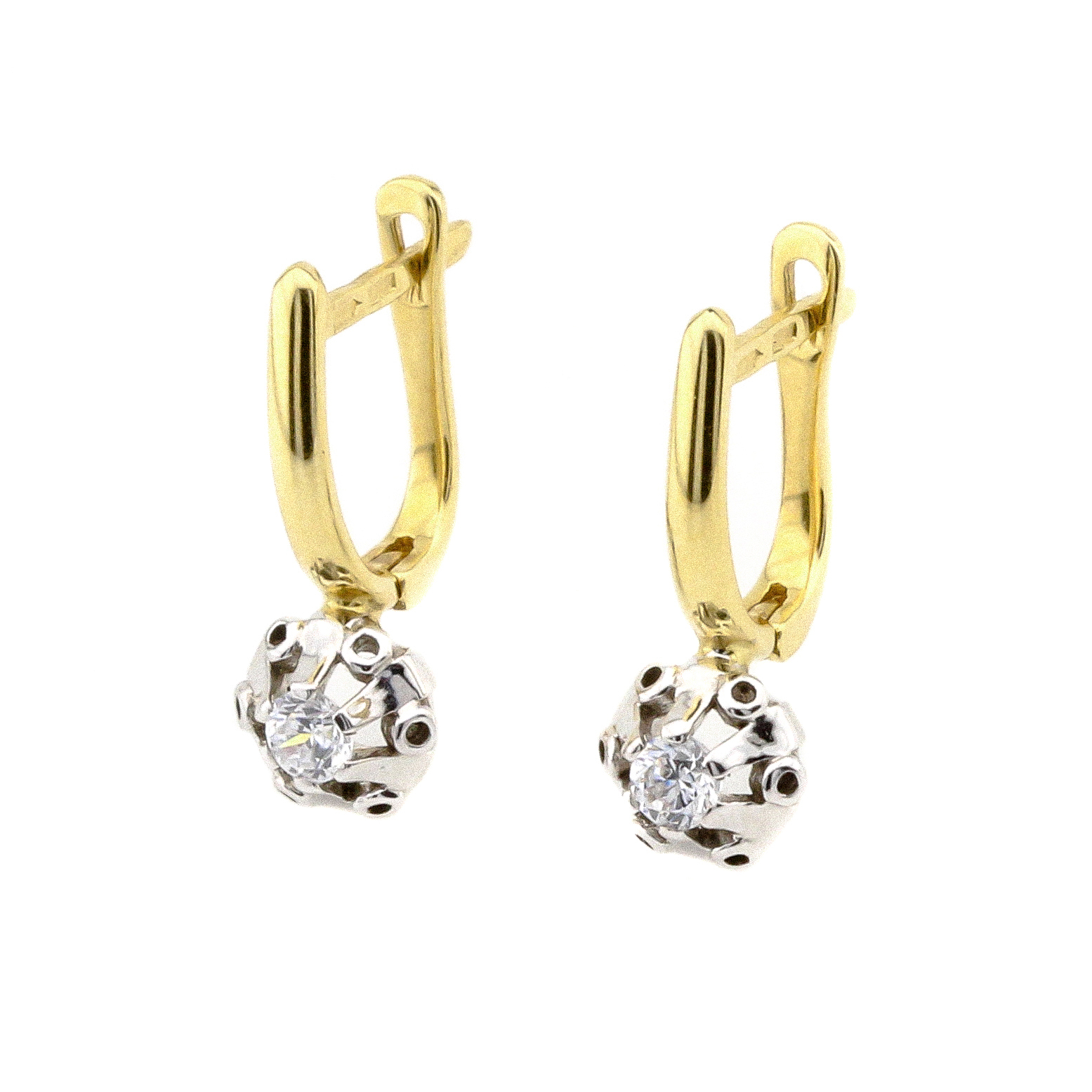 

Золотые серьги с фианитами C12830 Диамант