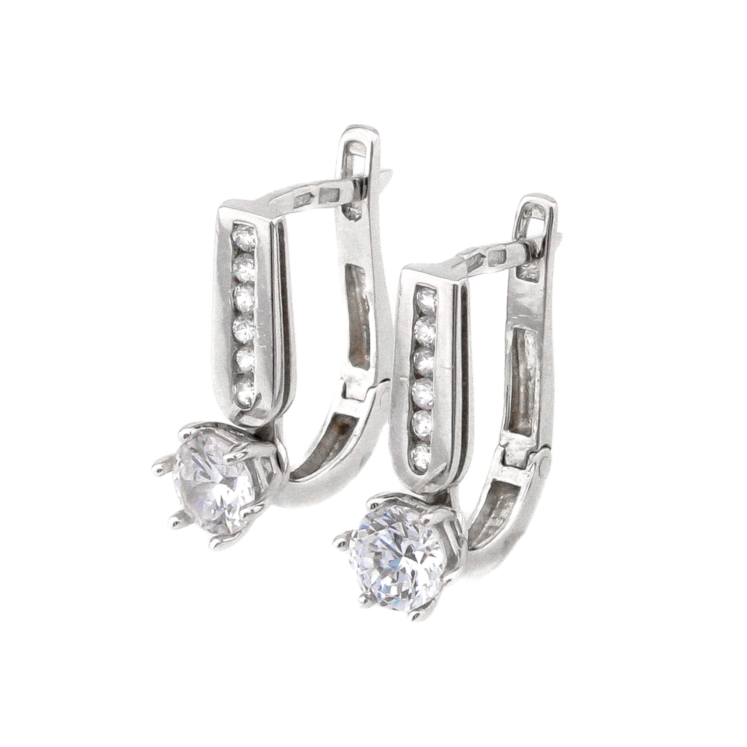 

Золотые серьги с фианитами C12835 Диамант