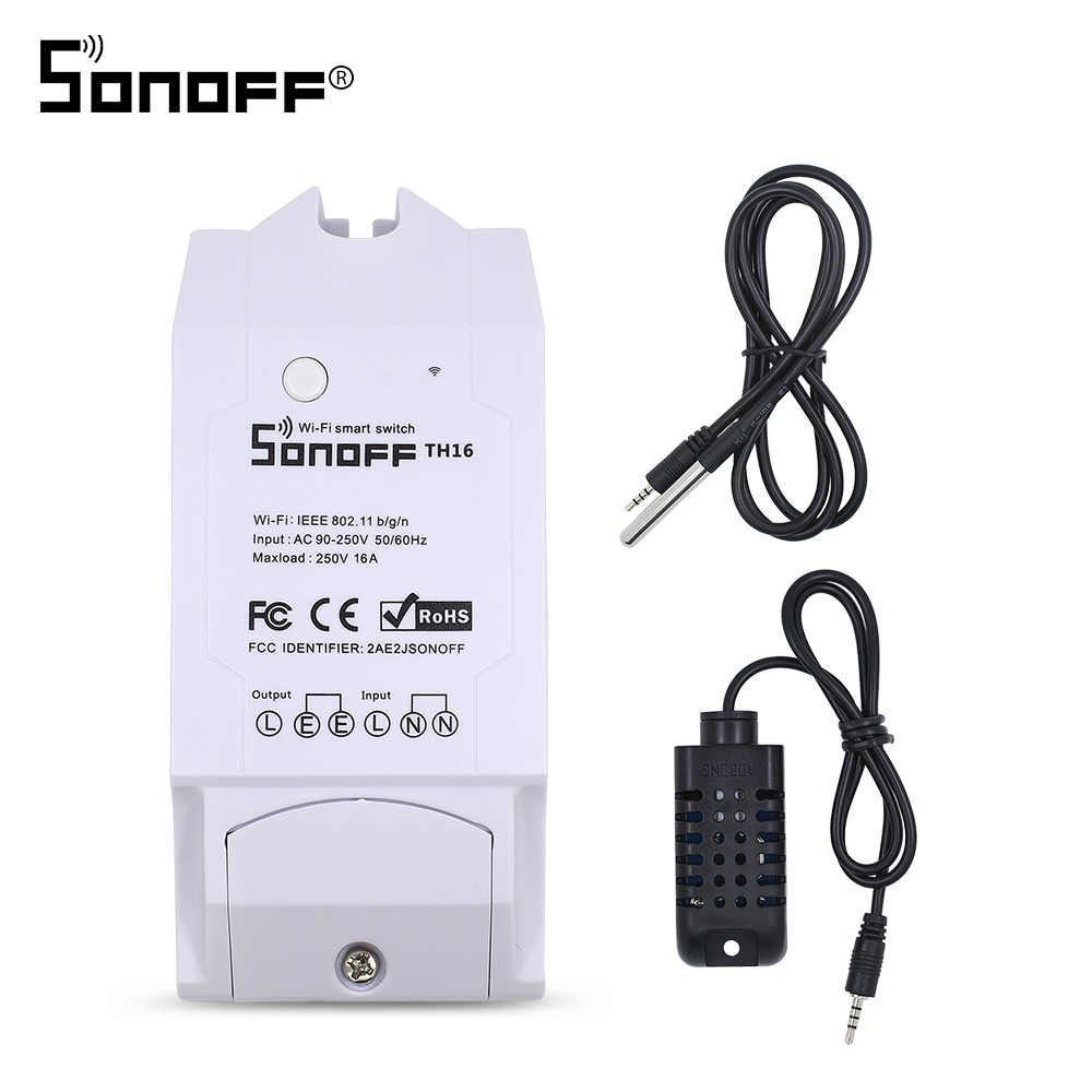 

Беспроводной Wi-Fi выключатель Sonoff TH16 16A/3500B + датчиками Sonoff AM2301 и DS18B20