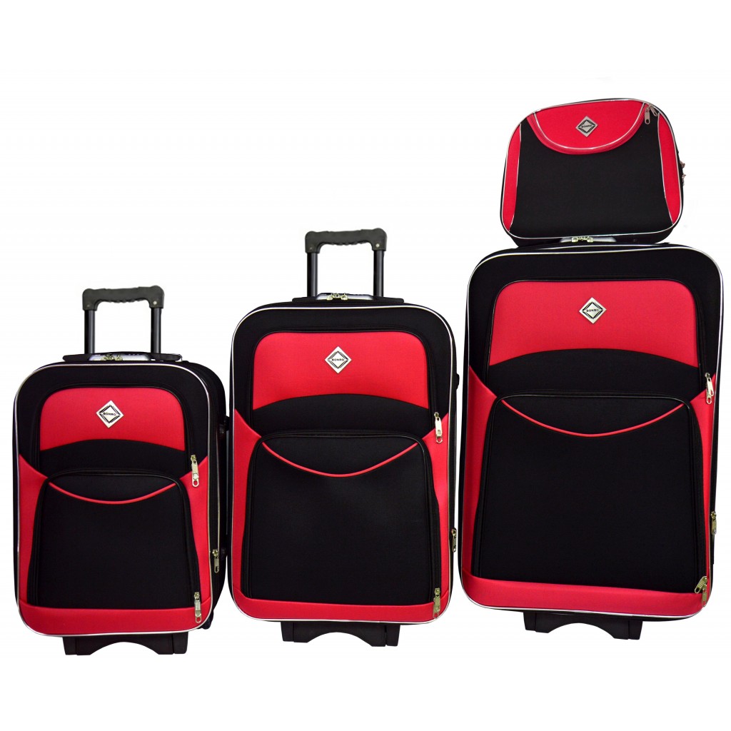 

Набір валіз і кейс 4в1 Bonro Style чорно-червоний