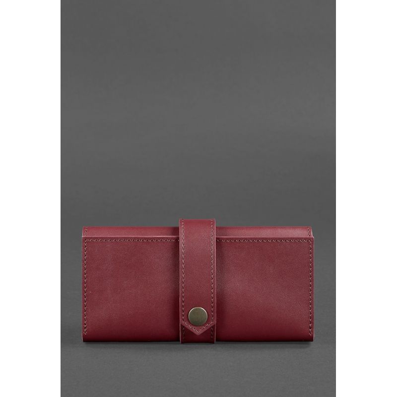 

Портмоне кожаное женское BlankNote 19х9 см Бордовый