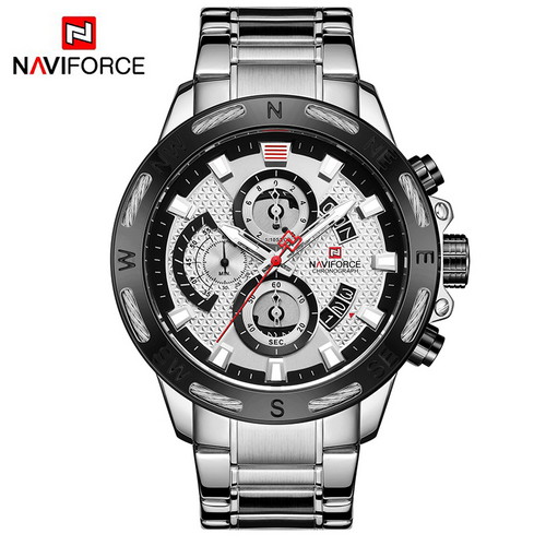 

Наручные часы мужские Naviforce 48 мм Серебряный